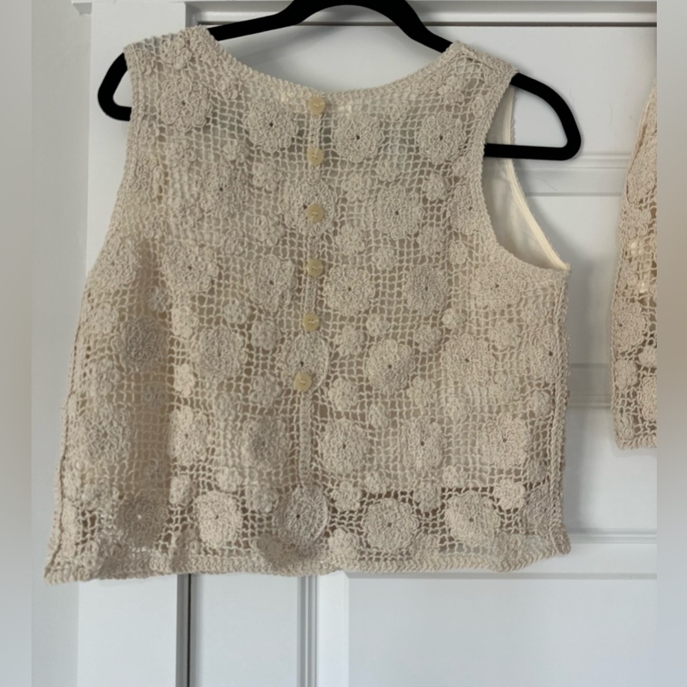 Commense Two Piece Crochet Top And Shorts Set - Picture 8 of 8